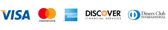 VISA, MasterCard, AmEx, Discover, Diners Club