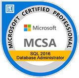 MCSA: SQL 2016 Database Administration Exams