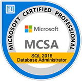 Microsoft Certified Solutions Accosiate SQL 2016 Database Administration