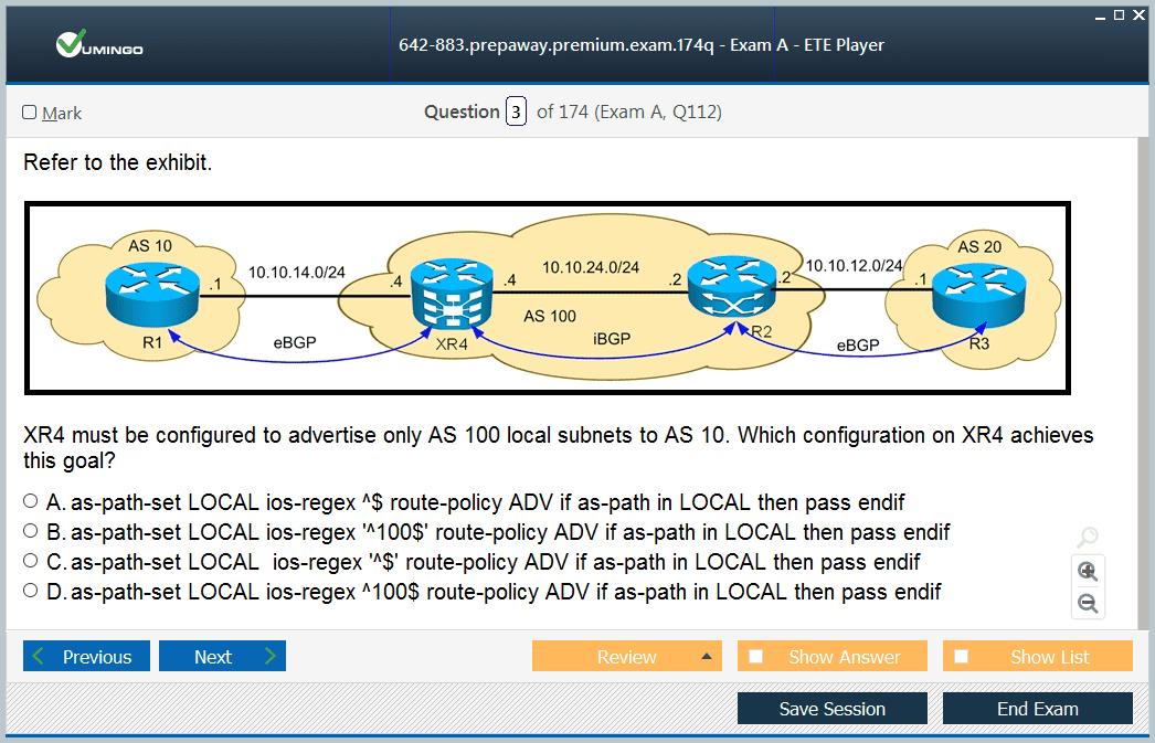 Cisco CCNP Service Provider Core Network SPCORE Test 642-887 Exam QA+Simulator