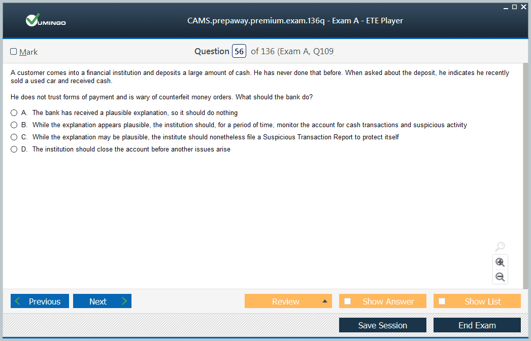 Acams cams exam dumps cams practice test questions prepaway