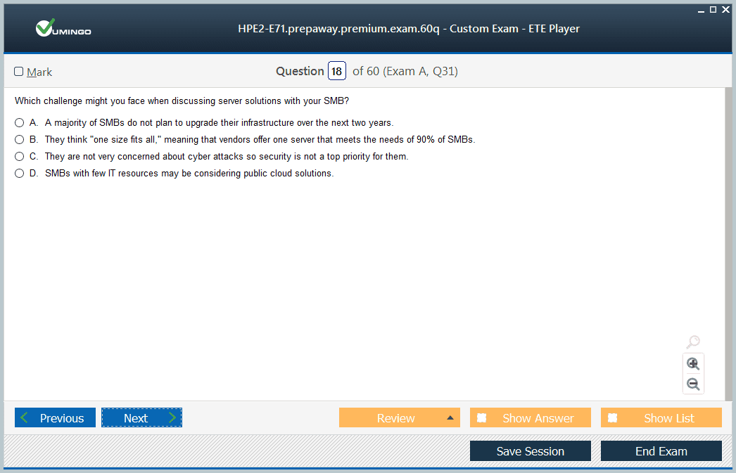 HPE2-E72 Vce Test Simulator